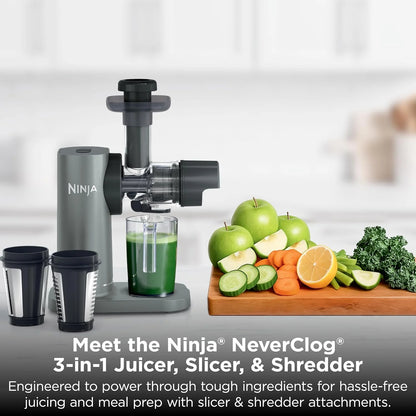 Ninja NeverClog 3-in-1 Juicer, Slicer & Shredder, 32oz Vessel, JC152