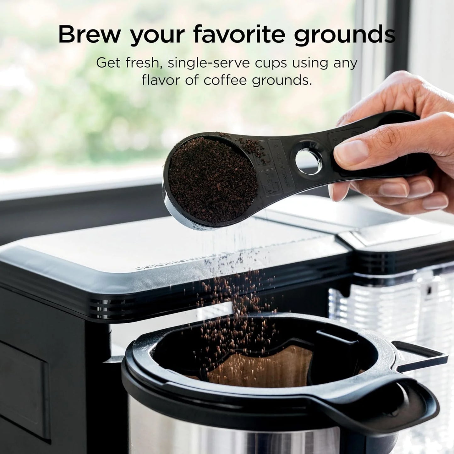 Ninja Coffee Maker, 10-Cup Carafe, Fold-Away Frother, Black, CM401