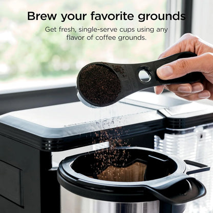 Ninja Coffee Maker, 10-Cup Carafe, Fold-Away Frother, Black, CM401