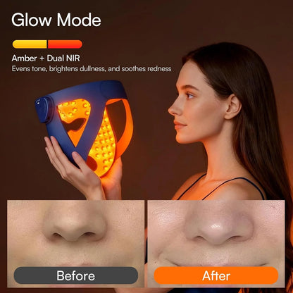 INIA GLOW 4D Wireless Red Light Therapy Mask for Face, Dual NIR, 320 LEDs