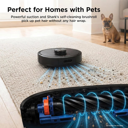 Shark AV2501S AI Ultra Robot Vacuum, with Matrix Clean, Home Mapping, 30-Day Capacity HEPA Bagless Self Empty Base, Perfect for Pet Hair, Wifi, Dark Grey