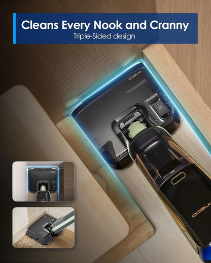Tineco Floor ONE S7 Master Wet Dry Vacuum Cleaner, 23kPa Suction Vacuum Mop with DustReveal Green Headlight, 65 Min Runtime, 185°F Flashdry, 3.9inch Ultra-Slim Stretch Mop