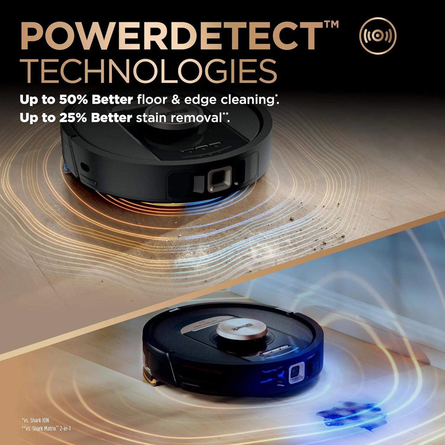 Shark PowerDetect NeverTouch Pro Robot Vacuum & Mop, Black,RV2820ZE