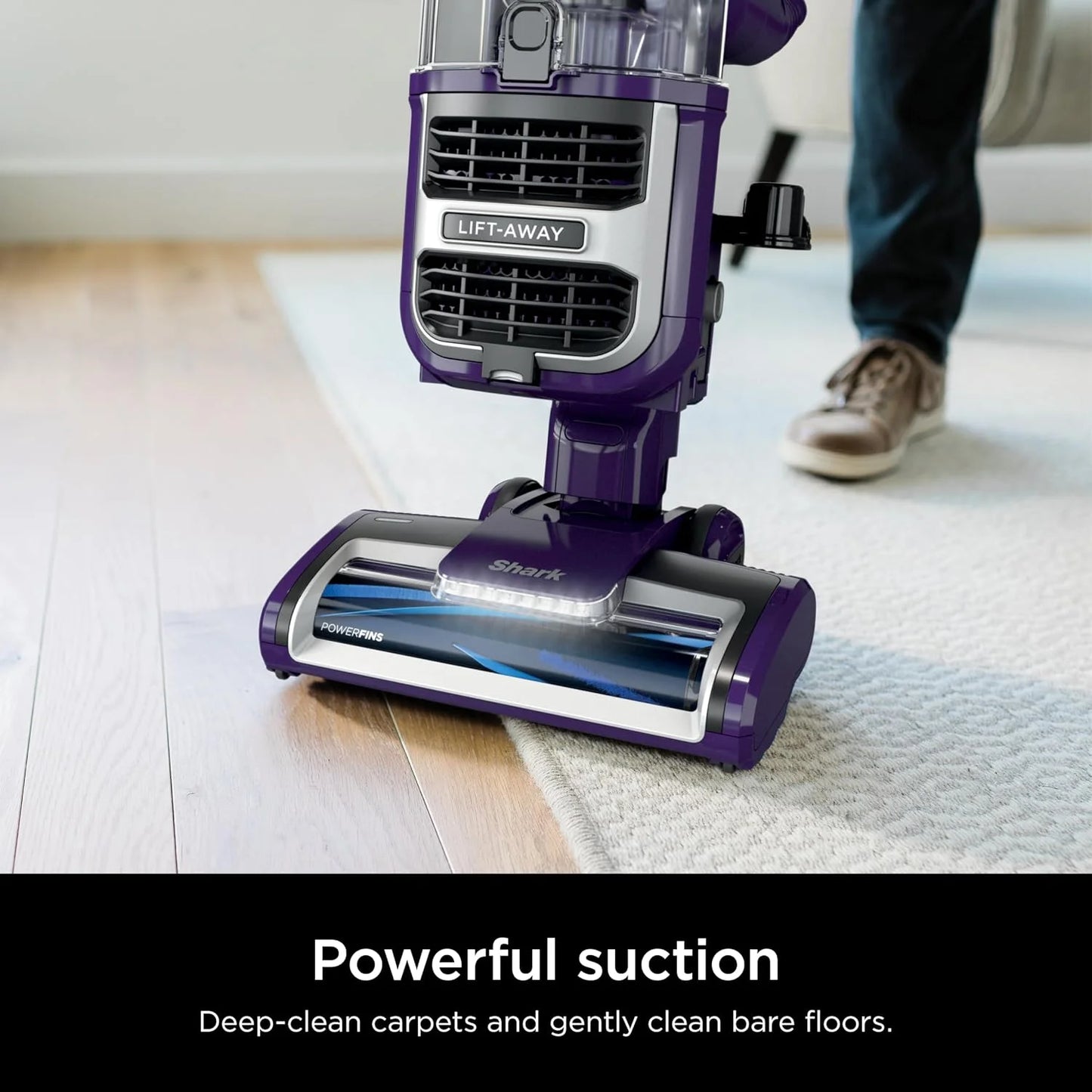Shark Lift-Away Upright Vacuum, PowerFins, No Hair Wrap, Eggplant, ZD201