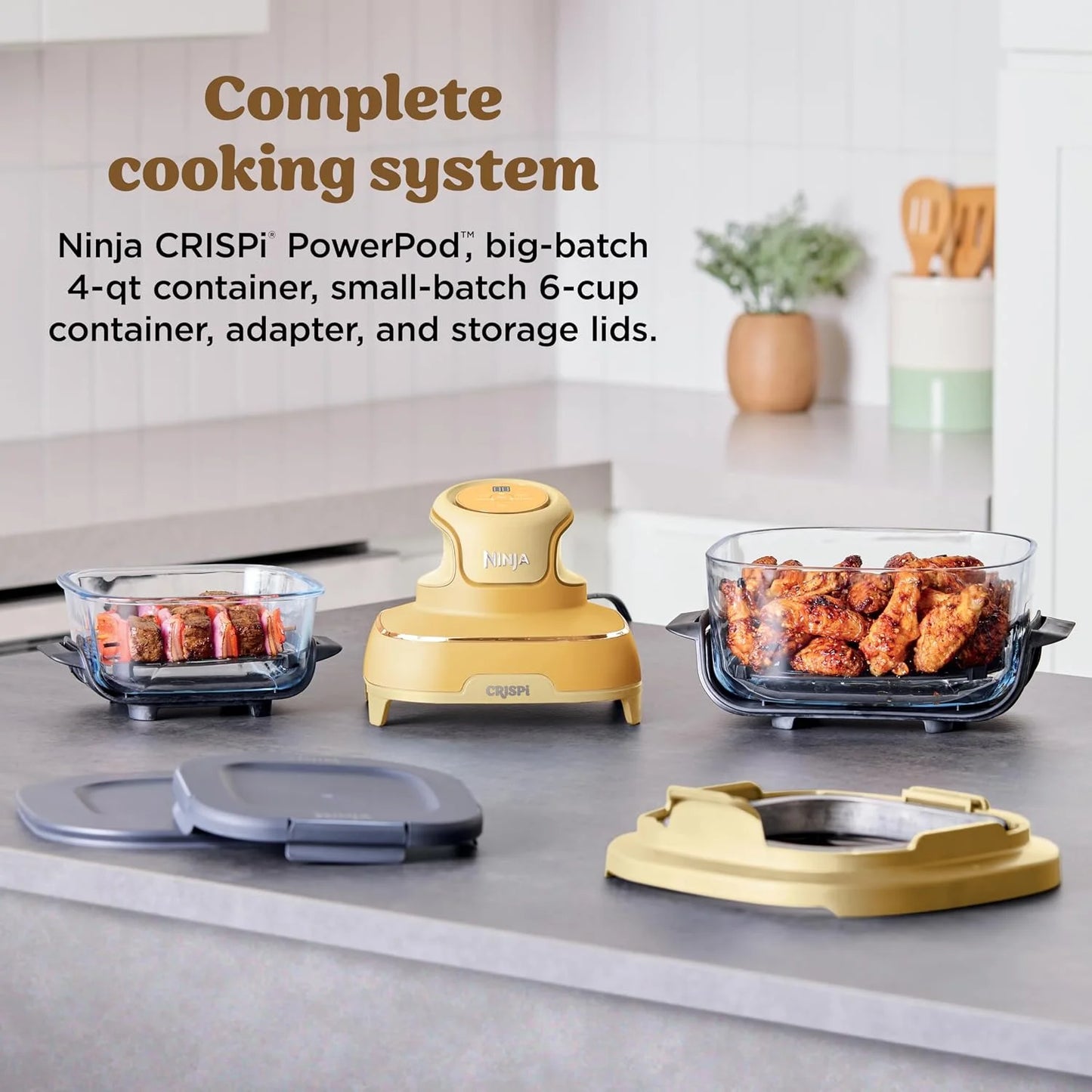 Ninja Crispi Glass Air Fryer, 4-in-1, Ginger Snap, FN101GD