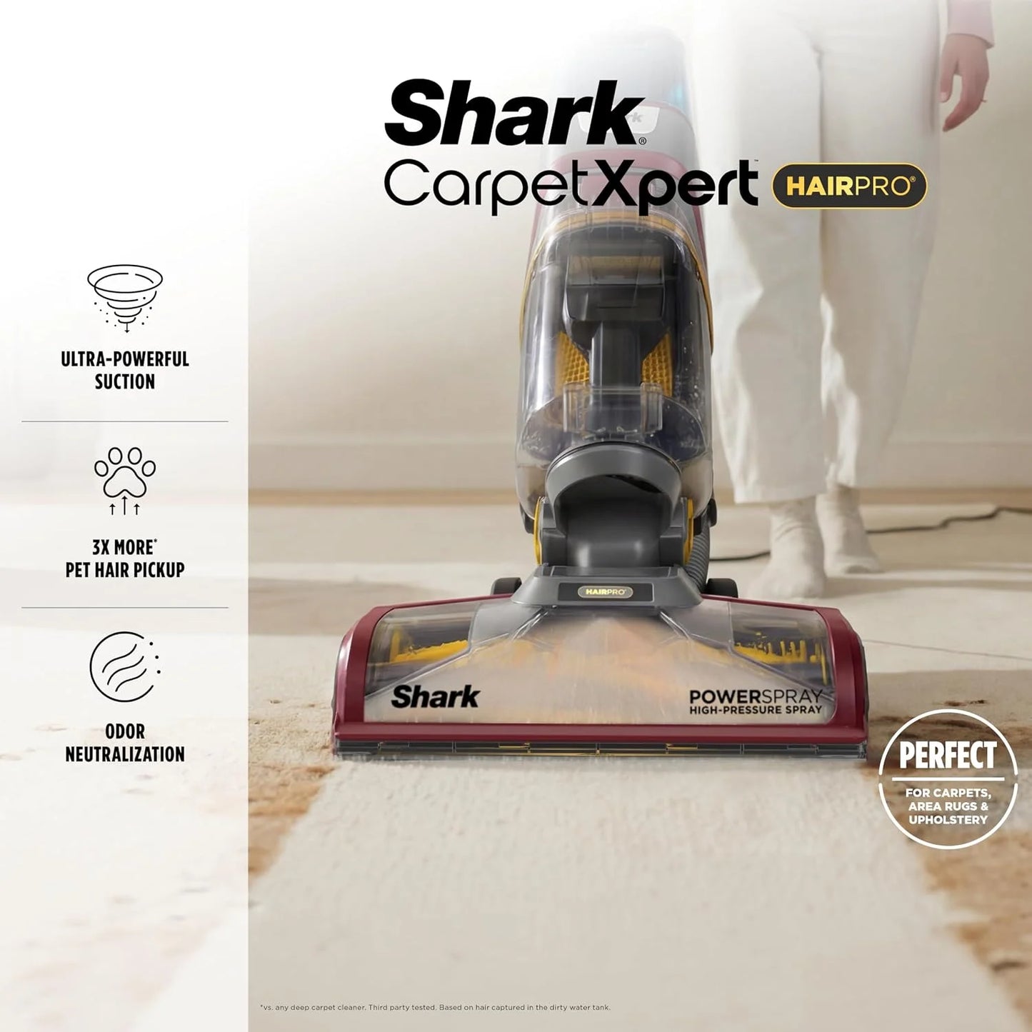 Shark CarpetXpert HairPro, Upright Carpet & Area Rug Cleaner, EX221BRN