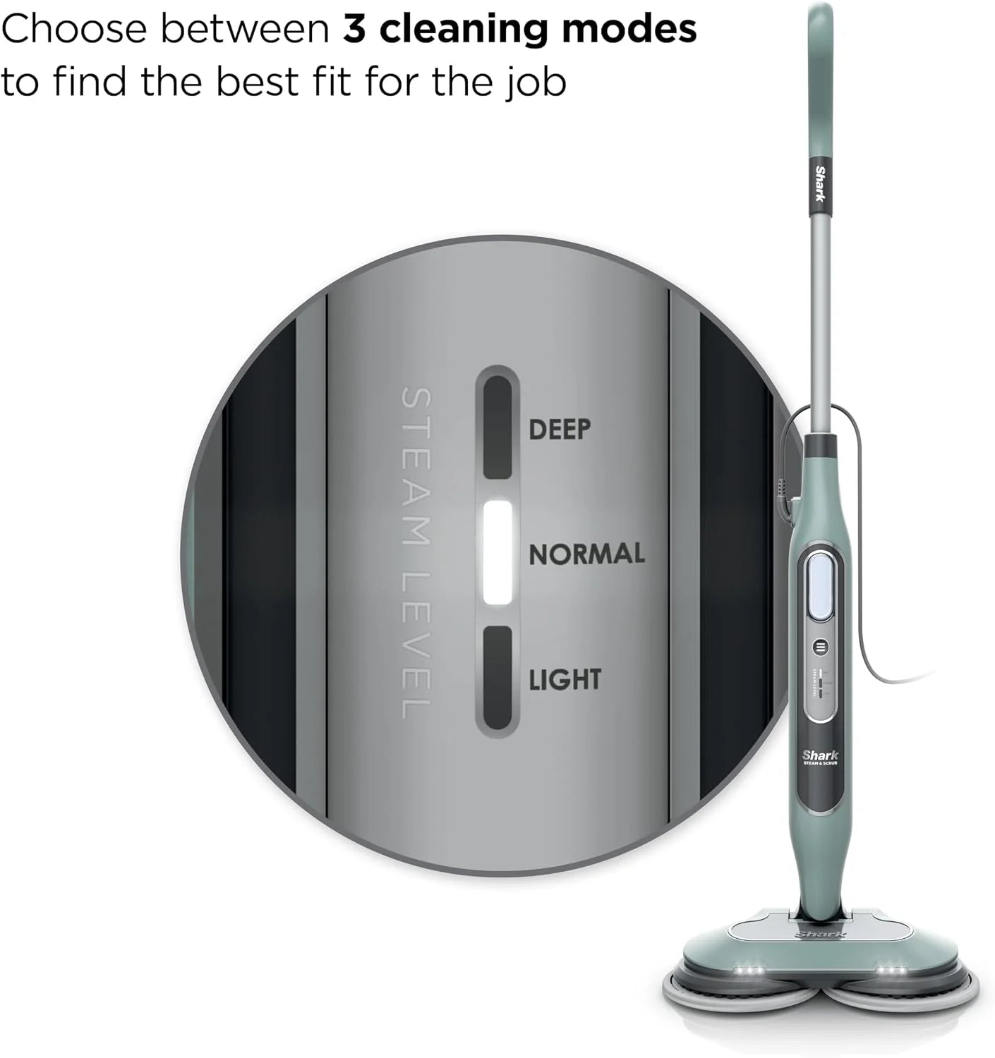 Shark Steam & Scrub Steam Mop, All-in-One Hard Floor Cleaner, Grey, S8001