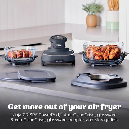 Ninja Crispi Glass Air Fryer, 4-in-1, Grey, FN101GY