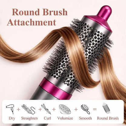 Round Brush Attachment for Shark FlexStyle Accessories, FlexStyle HD430/HD440 Series with 360° Airflow, Secure Fit No Slip Blow Dryer Attachment,for Straight, Wavy, Curly, and Coily Hair