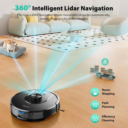 Tikom Robot Vacuum and Mop, Robotic Vacuum Cleaner with Self-Emptying Base
