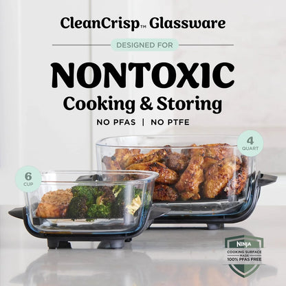 Ninja Crispi Glass Air Fryer, 4-in-1, Green, FN101SG