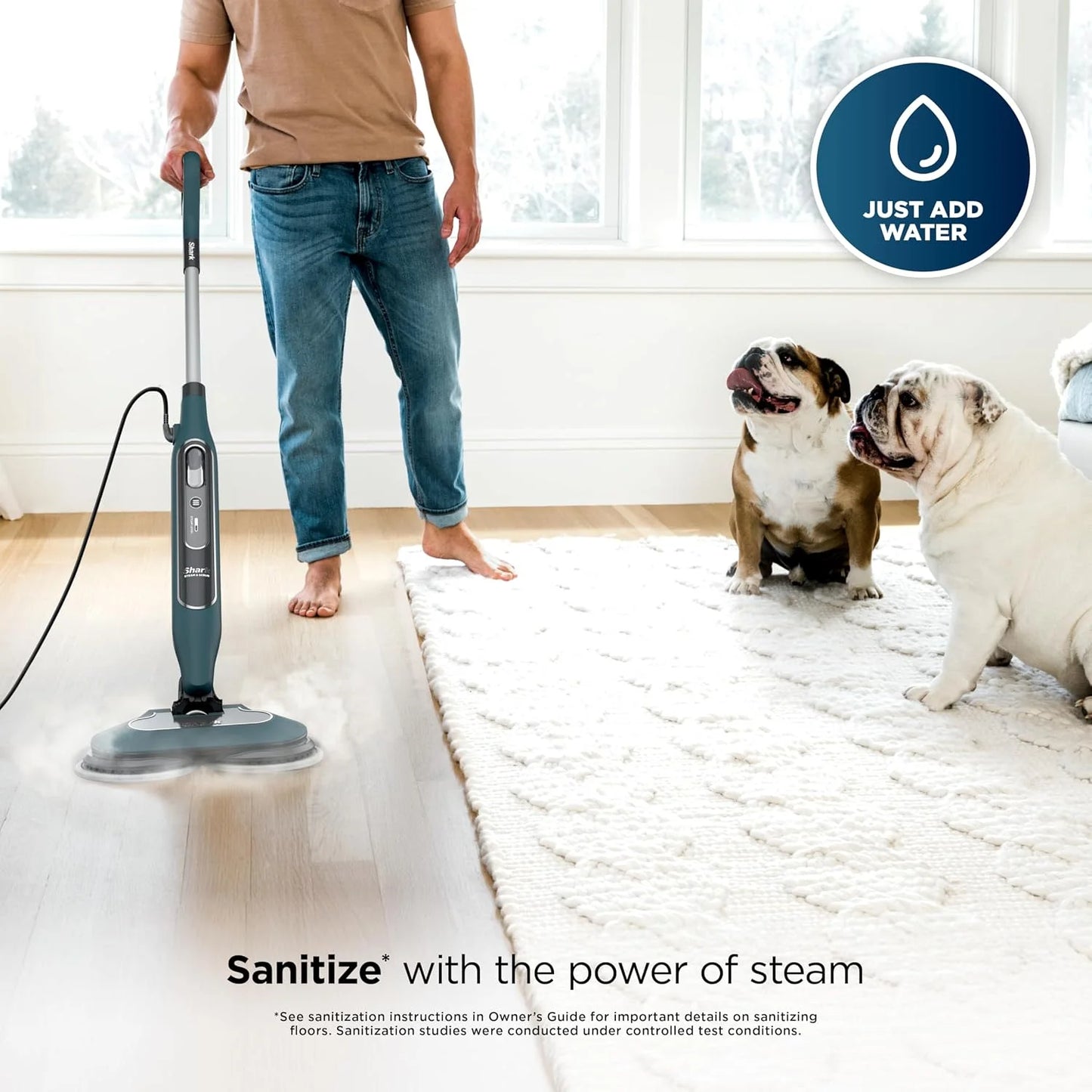 Shark Steam & Scrub Hard Floor Steam Mop, Teal, S8002BRN