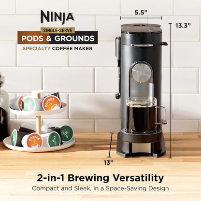 Ninja Single Serve Coffee Maker - Combo Machine, K-Cup Pods and Grounds