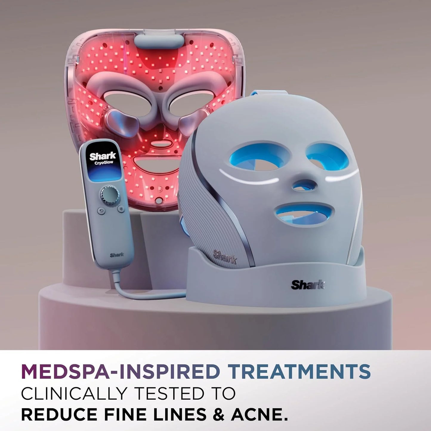 Shark CryoGlow LED Face Mask in Lilac Frost, FW312PL