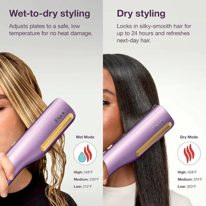 Shark SilkiPro Air Straightener & Blow Dryer, Flat Iron, Turquoise, HT400BL