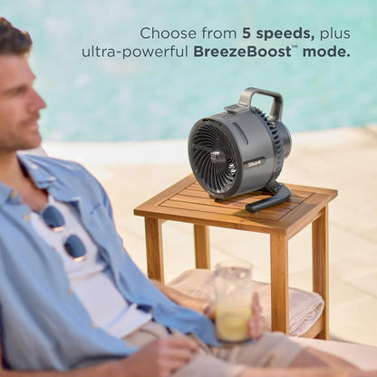 Shark FlexBreeze HydroGo Pro Portable Misting Fan, Sky, FA056BL