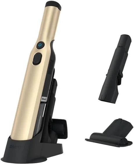 Shark WANDVAC Cordless Hand Vacuum, Lightweight & Portable at 1.4 lbs., Powerful Suction, Charging Dock, One-Touch Empty for Car & Home, French Gold, WV201GD