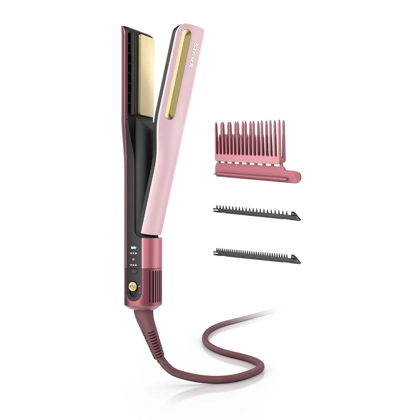 Shark SilkiPro Air Straightener & Blow Dryer, Flat Iron, Rose, HT400PK