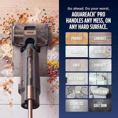 Shark AquaReach PRO Cordless Vacuum + Mop with Reach Wand, Charcoal, WD563