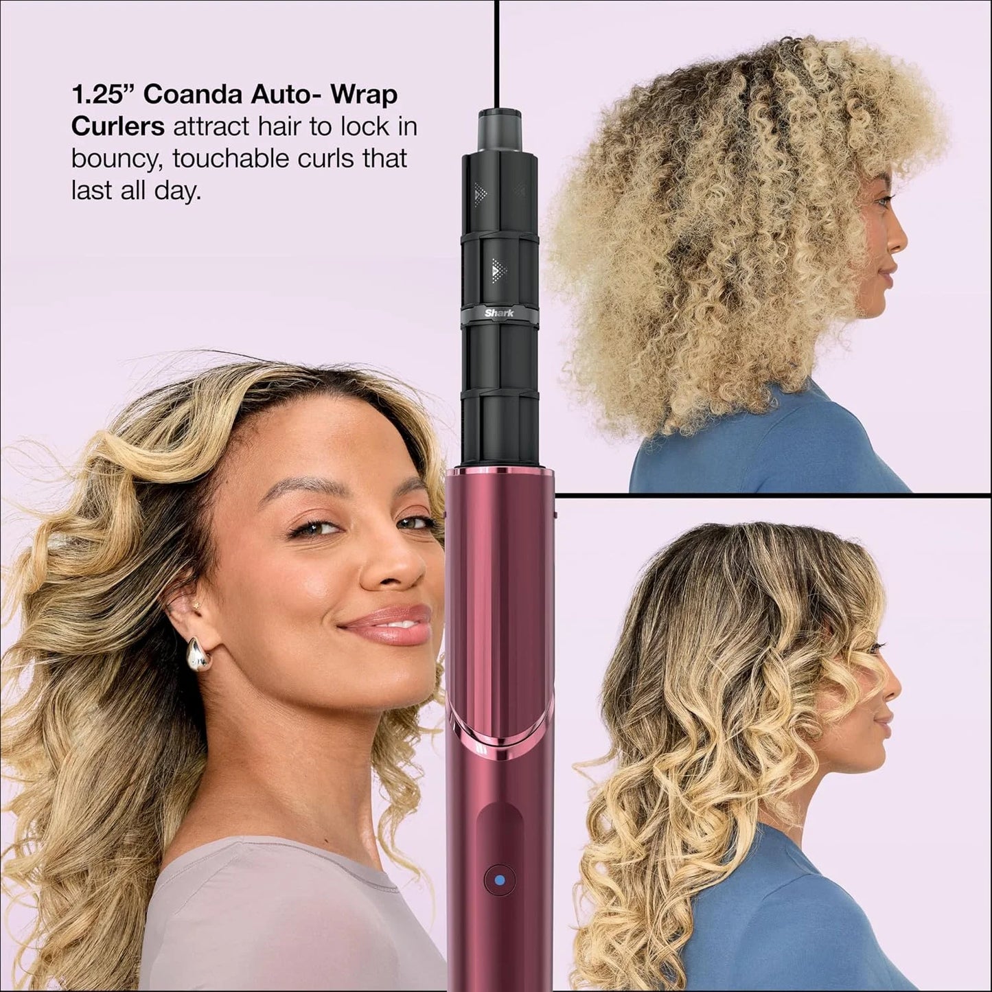 Shark FlexStyle, Air Multi-Styler & Drying System, Black Cherry, HD457CR