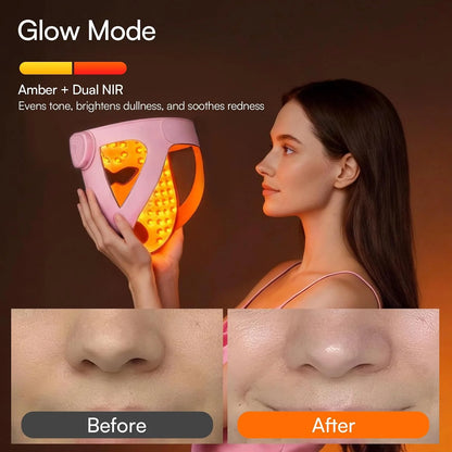 INIA GLOW 4D Wireless Red Light Therapy Mask for Face, Dual NIR, 320 LEDs