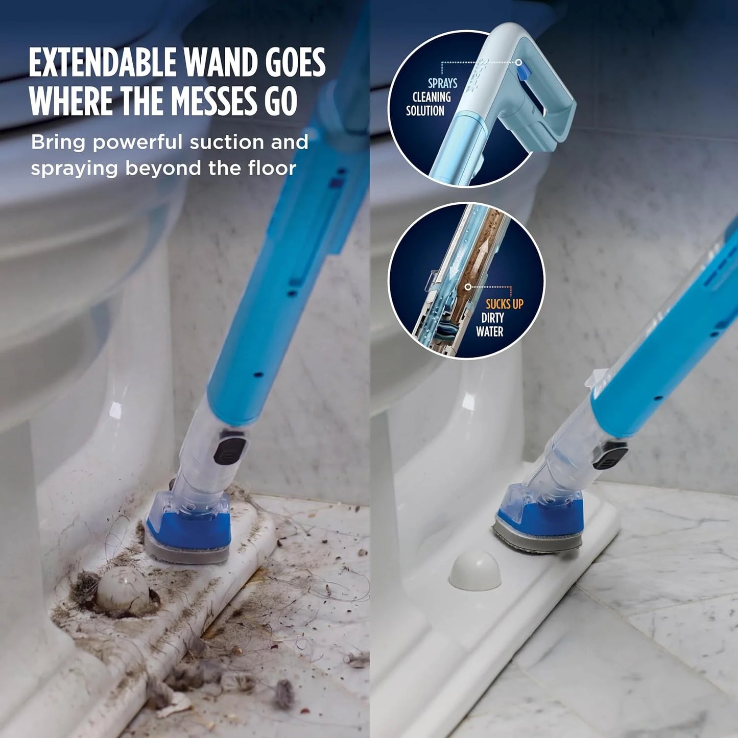 Shark AquaReach Hard Floor Vacuum & Mop with Extendable Wand, Blue, WD551