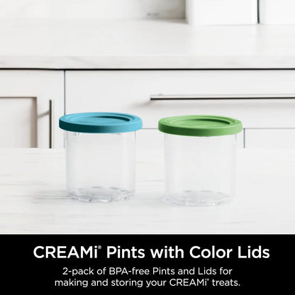 Ninja® CREAMi® Original Pints 2 Pack with Storage Lids, XSKPLID2CD