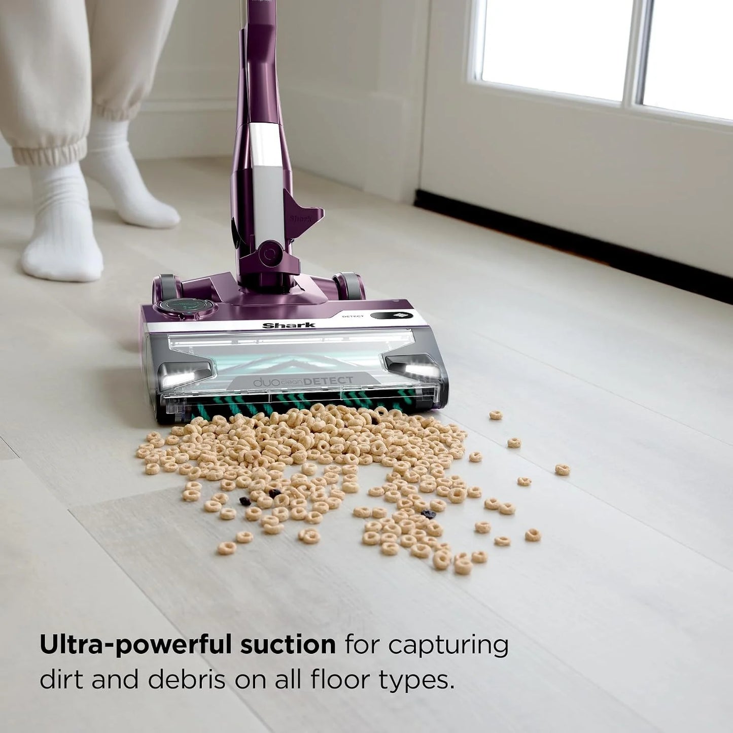 Shark PowerDetect Corded Stick Vacuum, HEPA, Pet Hair, Purple, HZ4001AMZ