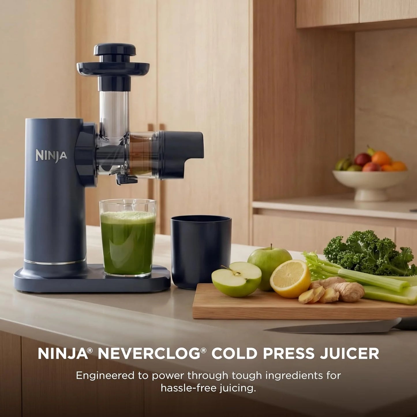 Ninja NeverClog Cold Press Juicer, 24oz Jug, 36oz Pulp, Navy, JC151NV