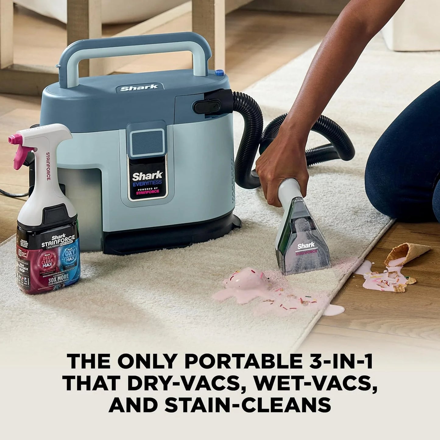 Shark EveryMess 3-in-1 Wet/Dry Vac & Stain Eliminator, 4 Tools VX101