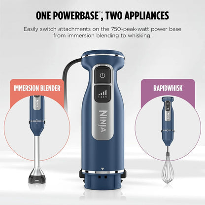 Ninja Immersion Blender & Whisk, 4 Speeds, 4oz Cup, Deep Navy, CI201ND