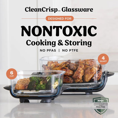 Ninja Crispi Glass Air Fryer, 4-in-1, Orange, FN101OR