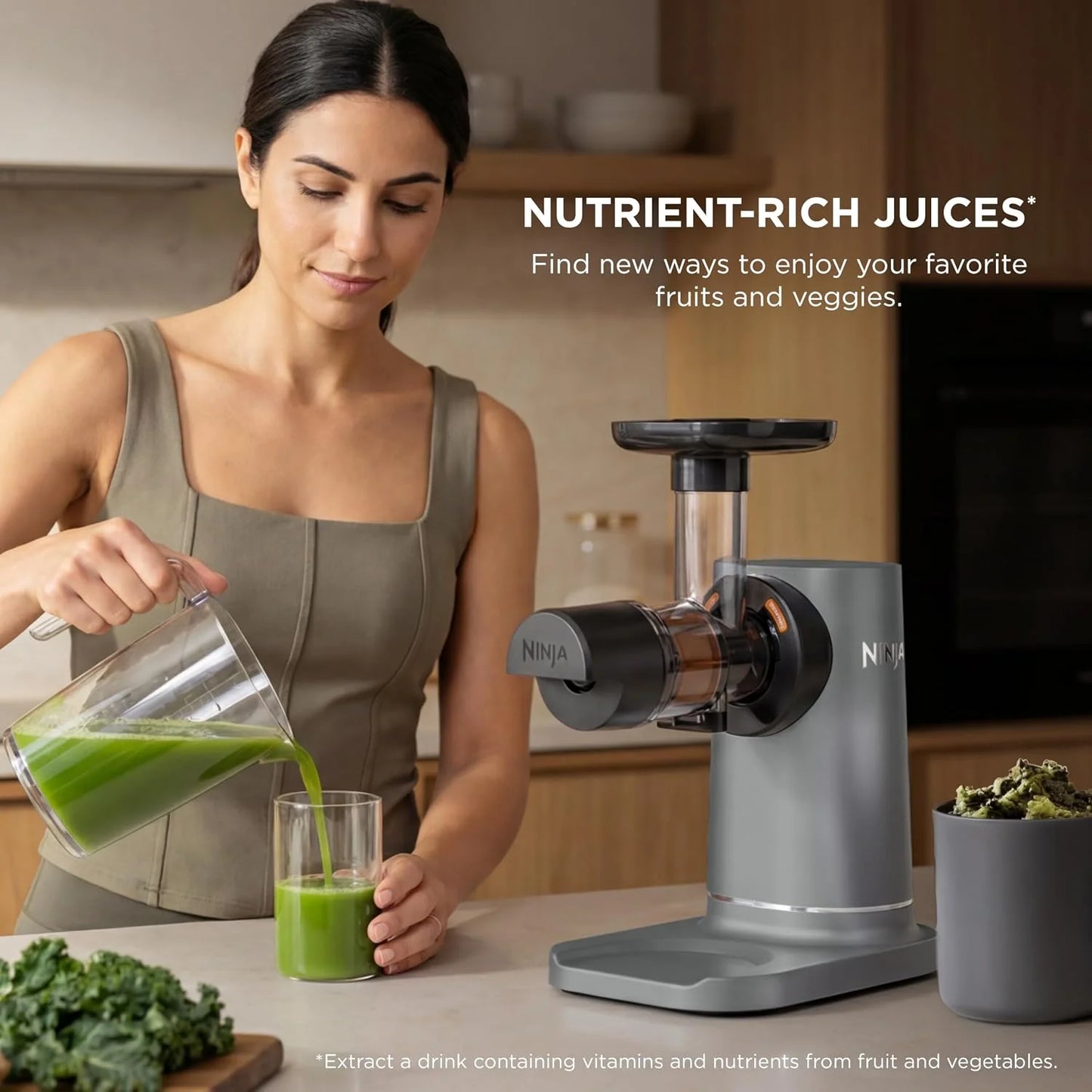 Ninja NeverClog Cold Press Juicer, 24oz Jug, 36oz Pulp, Charcoal, JC151