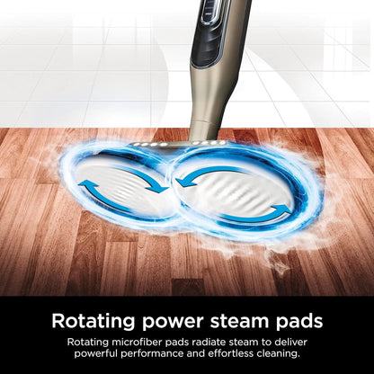 Shark S7001 Mop, Scrub & Sanitize at The Same Time, Designed for Hard Floors, with 4 Dirt Grip Soft Scrub Washable Pads, 3 Steam Modes & LED Headlights, Gold