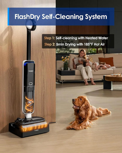 Tineco Floor ONE S6 Master Wet Dry Vacuum Cleaner, 20kPa Suction Vacuum Mop with Dual-Edge Cleaning, 45 Min Runtime (Quite Mode), 185°F Flashdry, 4inch Ultra-Slim