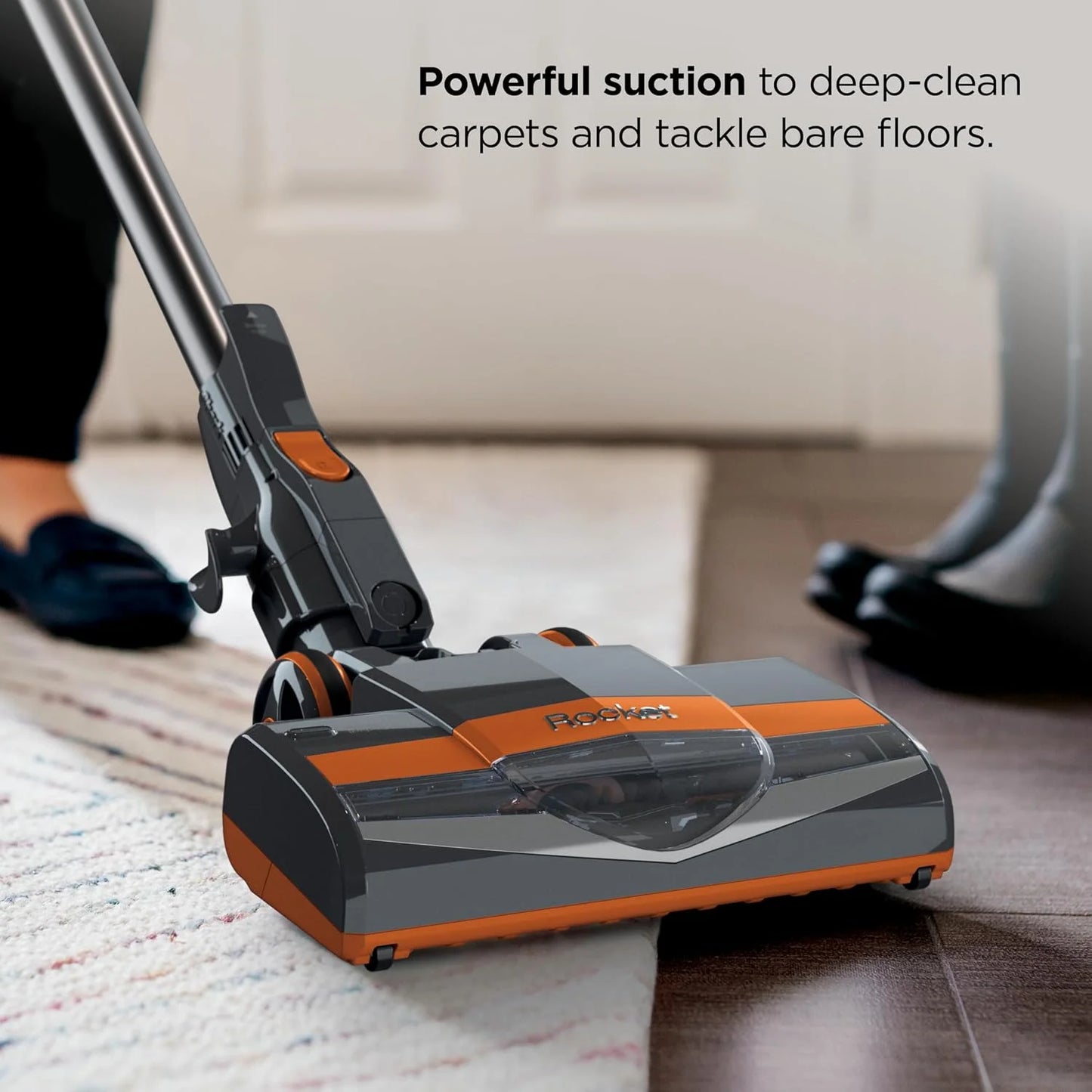 Shark Rocket Corded Stick Vacuum, Carpet & Hard Floors, Gray/Orange, HV301