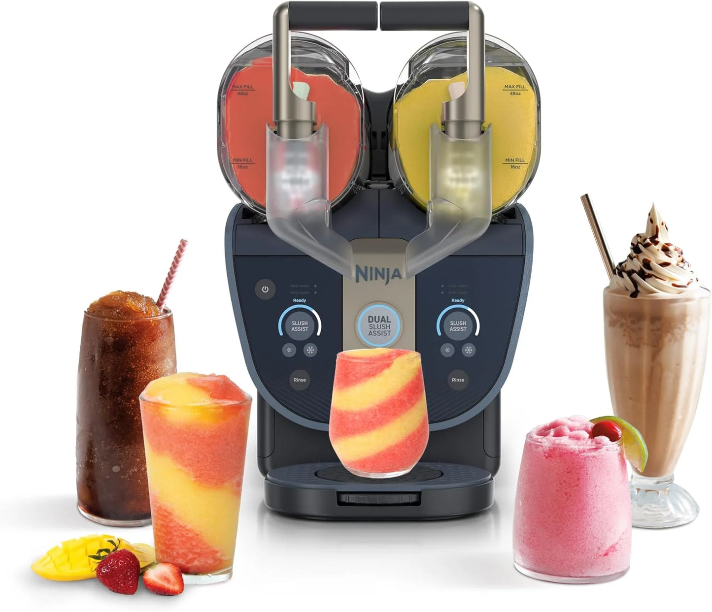 Ninja SLUSHi Twist Smart Frozen Drink Maker with Dual SlushAssist, FS701BL