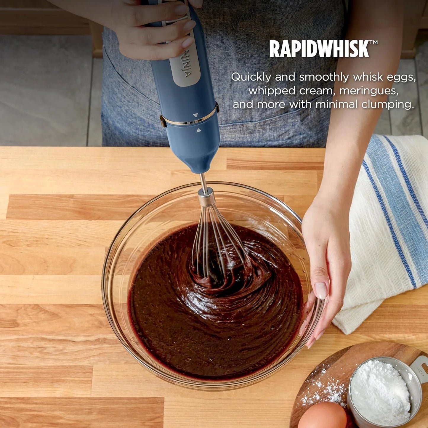 Ninja Immersion Blender & Whisk, 4 Speeds, 4oz Cup, Deep Navy, CI201ND