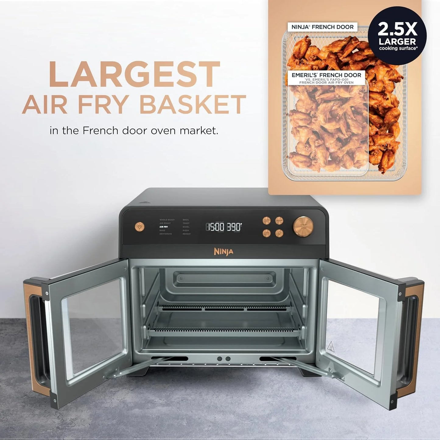 Ninja French Door Premier Air Fry Oven, 10-in-1, Black, FO101BK