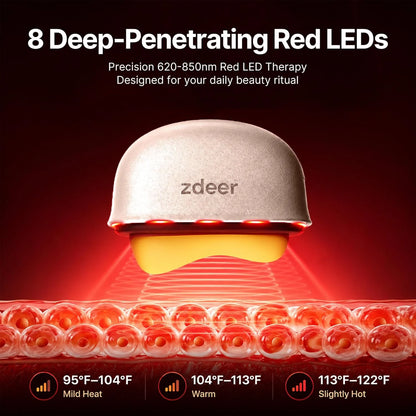 ZDEER GS5 Electric Heated Gua Sha Tool, Red Light Face Massager, Pink