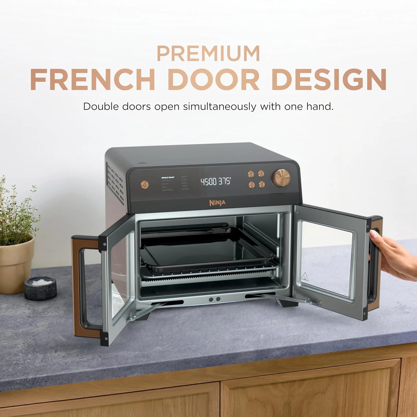 Ninja French Door Premier Air Fry Oven, 10-in-1, Black, FO101BK