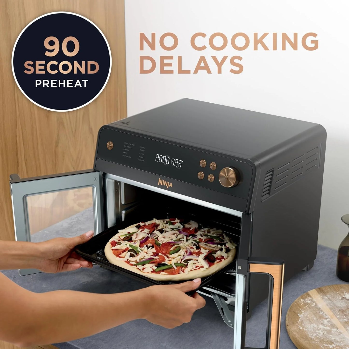 Ninja French Door Premier Air Fry Oven, 10-in-1, Black, FO101BK