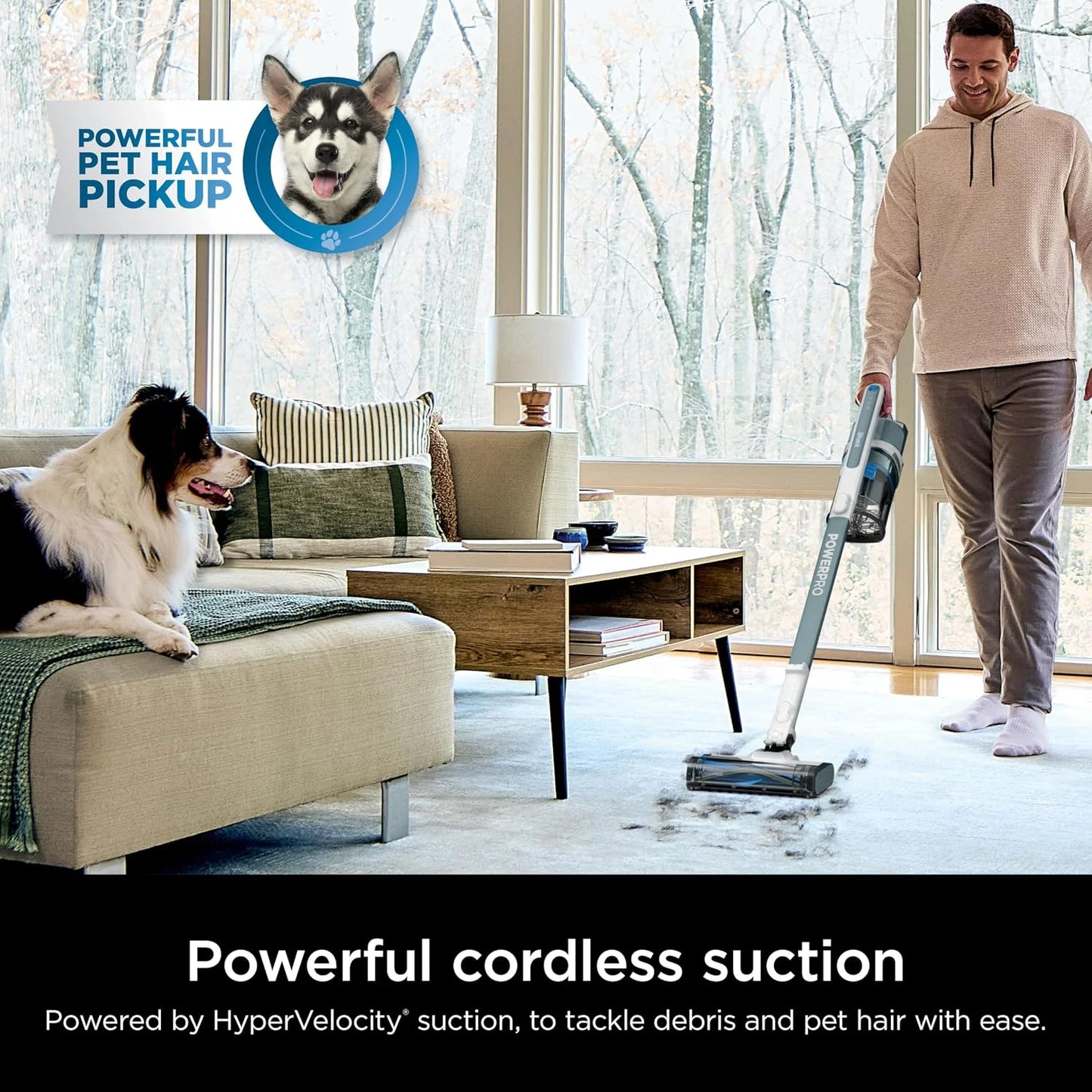 Shark PowerPro Plus Cordless Stick Vacuum, Pure Water, IZ377H