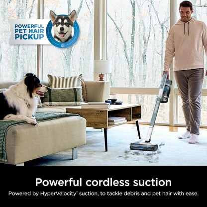Shark PowerPro Plus Cordless Stick Vacuum, Pure Water, IZ377H