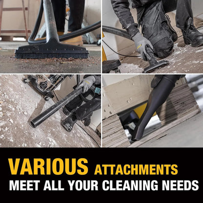 DEWALT 10 Gal Stealthsonic Shop Vacuum Wet and Dry, 5 Peak HP Heavy-Duty Stainless Steel Shop Vac, Ultra-Quiet with Complete Accessory Kit & 6 Dust Bags - Ideal for Job Sites, Workshops & Garages