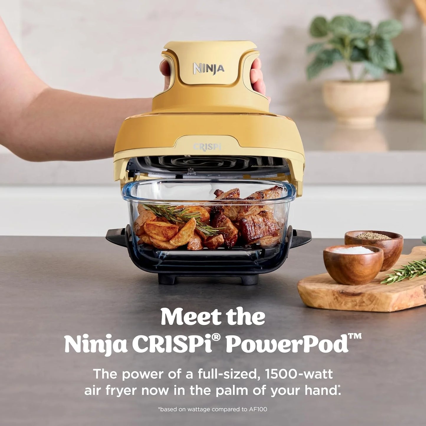 Ninja Crispi Glass Air Fryer, 4-in-1, Ginger Snap, FN101GD