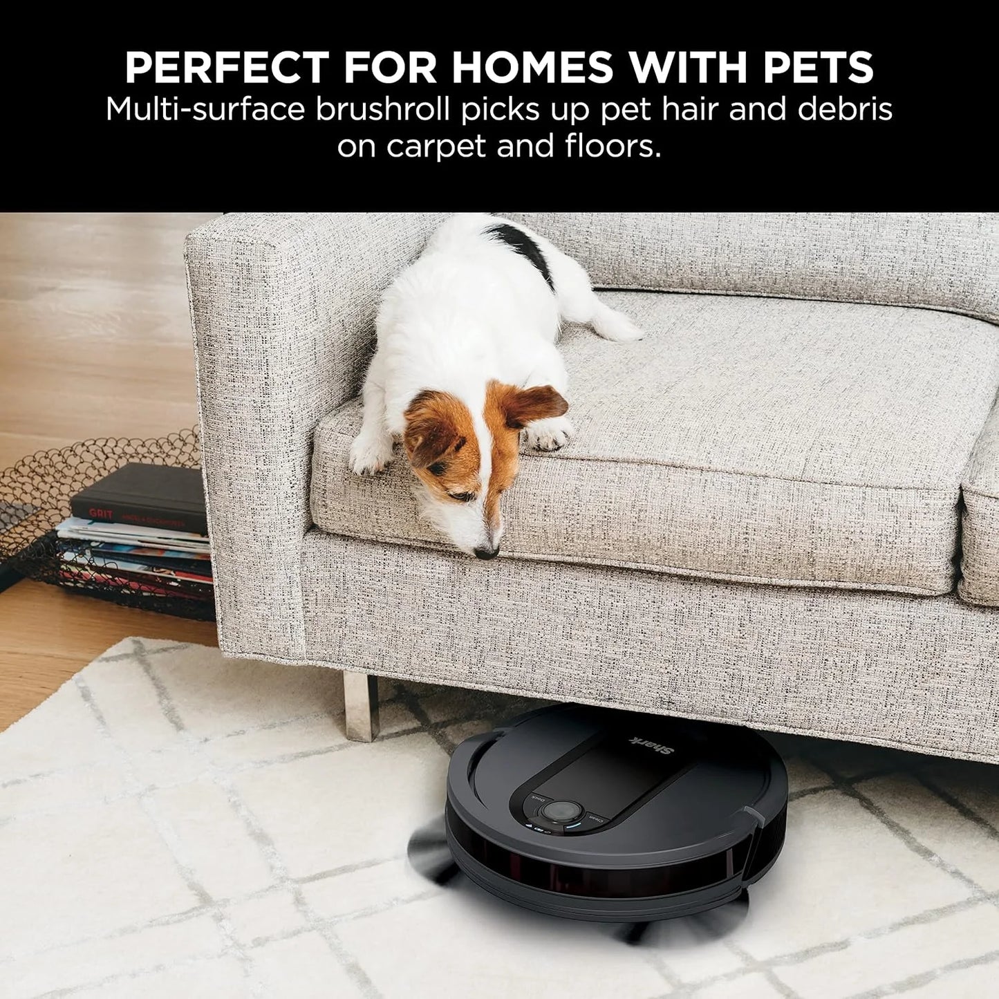 Shark EZ Robot Vacuum, Self-Empty Base, Dark Gray,RV912S