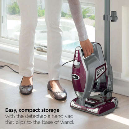 Shark Rocket Pet Plus Corded Stick Vacuum, XL Cup, Bordeaux/Silver, HV322