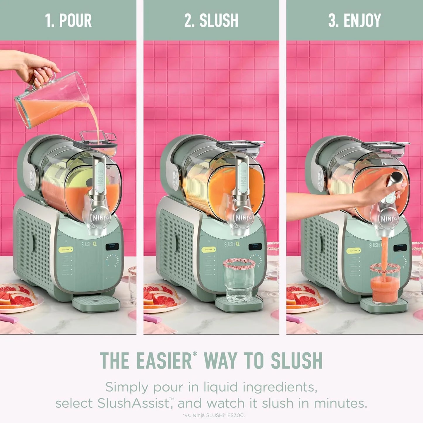 Ninja SLUSHi XL Smart Frozen Drink Maker, 10+ Servings, Green, FS601GN