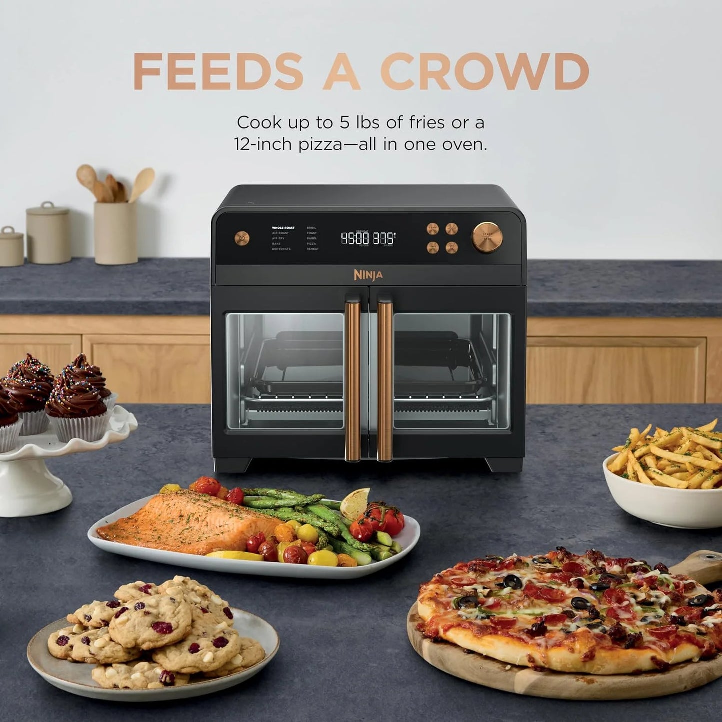 Ninja French Door Premier Air Fry Oven, 10-in-1, Black, FO101BK